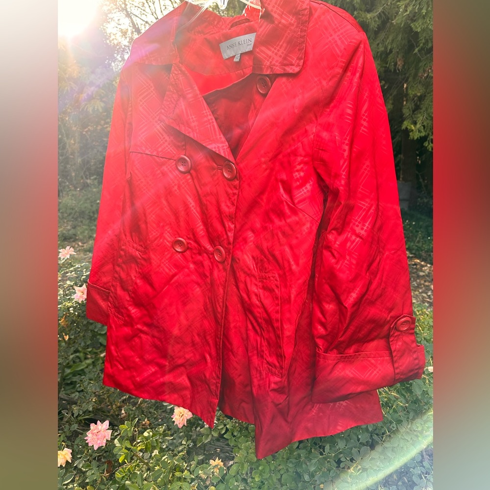 Anne Klein buttoned rain jacket